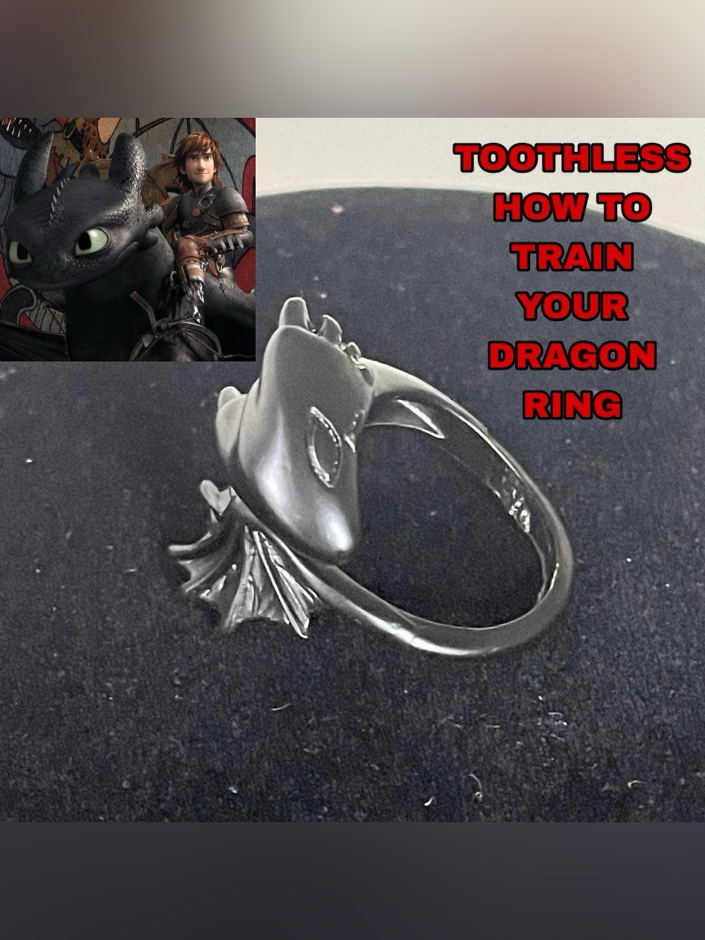How to train your dragon toothless dragon ring.